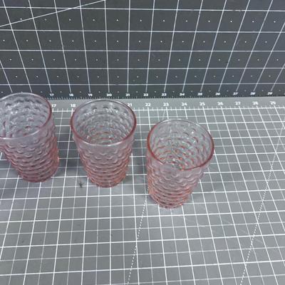 Pink (4) Depression Juice Glasses