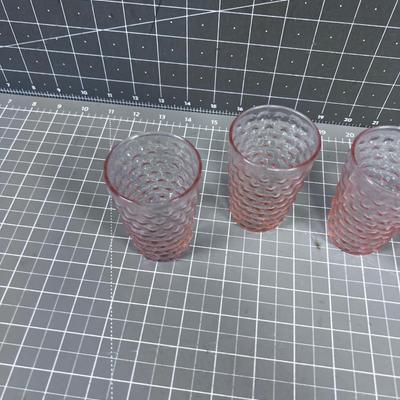 Pink (4) Depression Juice Glasses