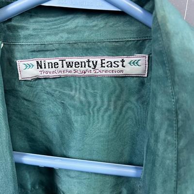 Green Silk Shirt with a leather Vest, VINTAGE