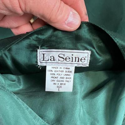 Green Silk Shirt with a leather Vest, VINTAGE