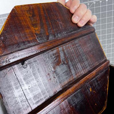 UNIQUE Asian Drum Shape Box Table Hand Painted INTERESTING~ 