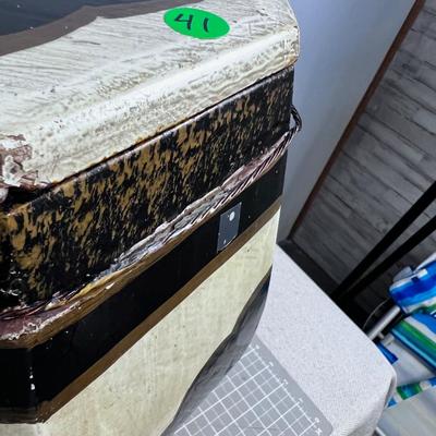 UNIQUE Asian Drum Shape Box Table Hand Painted INTERESTING~ 