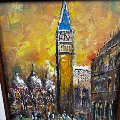Oil on Canvas Titled Street Scene, by Artist Hammer 