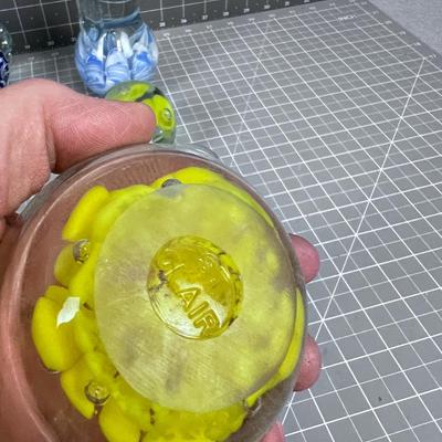 Hand Blown GLASS Paperweight Collection Plus Ashtray and Bud Vase