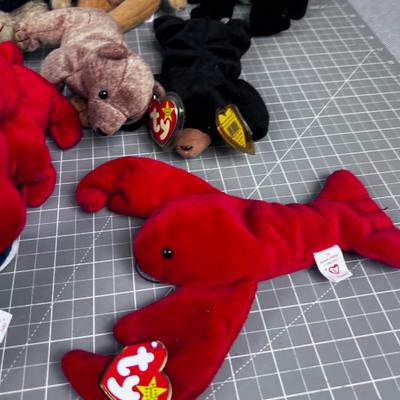 15 Beanie Babies Including "PINCHERS" Lobster, Highly Collectible and Valuable. 