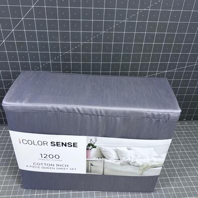 Color Sense 4 Piece QUEEN NEW Set of Sheets Lavender Color. 