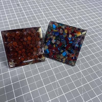 3 Pyramids Stone and Copper Resin