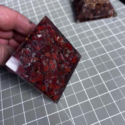 3 Pyramids Stone and Copper Resin