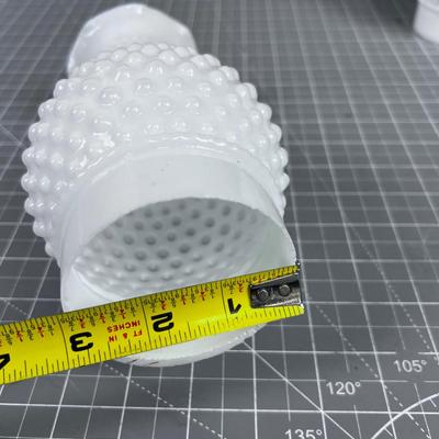 Pair of Hobnail Milk Glass Lampshades