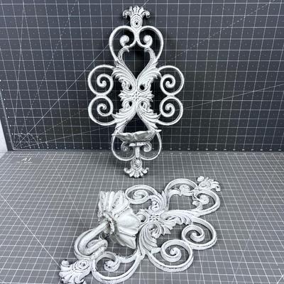 Cast Iron Candle Wall Sconce 