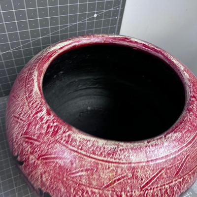 Pair of Mexican Terra Cotta Planters Red
