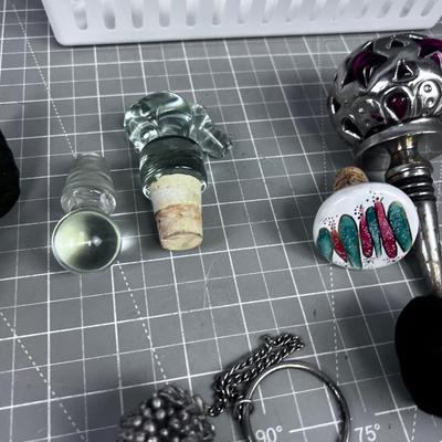 9 Figural Bottle Stoppers 