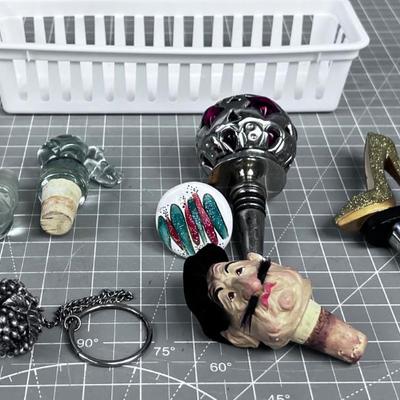 9 Figural Bottle Stoppers 