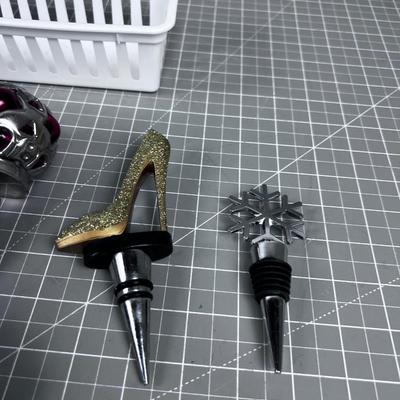 9 Figural Bottle Stoppers 