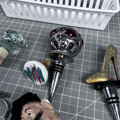9 Figural Bottle Stoppers 