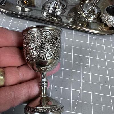 FANCY Silver Plated Liquor Set 