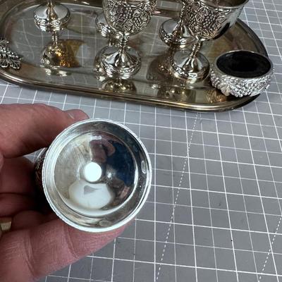 FANCY Silver Plated Liquor Set 