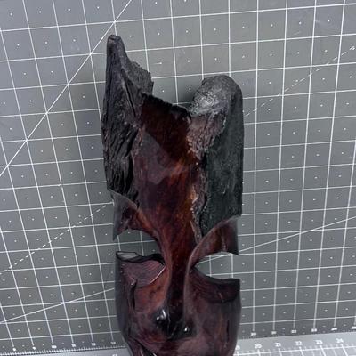 Pair of Carved Wood Faces SUPER COOL! 