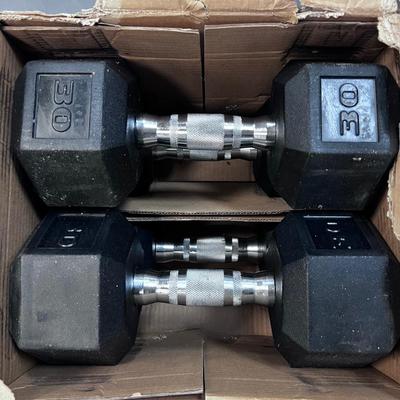 30 and 20 Pound NEW SET OF DUMBBELLS 