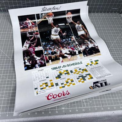UTAH JAZZ 1986-87 Schedule Posters (7) 