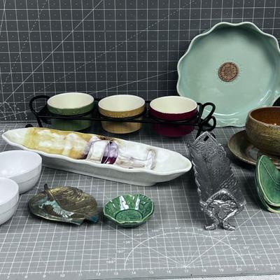 Huge Lot of Ceramics Serving Stuff Stoneware, Studio Art and Toco making Assistance. 