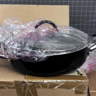 NICE! NEW Gordan Ramsey ECHO GUARD Frying Pan with Lid HIGH PERFORMANCE NON-STICK ALUMINUM 