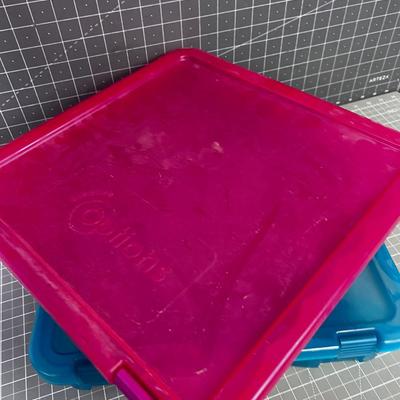 3 Hard Plastic Storage tubs 