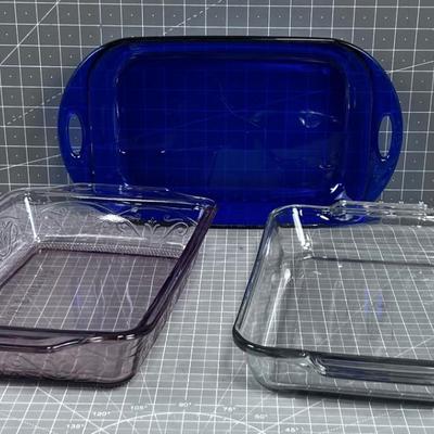 3 Nice Anchor Hocking Baking Pans