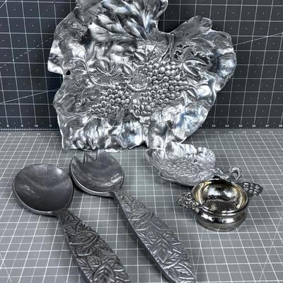 Metal Serving, Tray, Salad Server