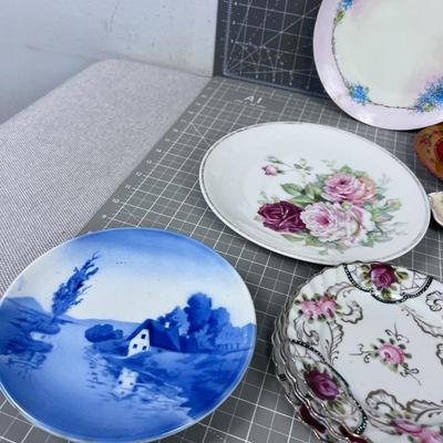 Hand Painted China Plates Mixed lot! 