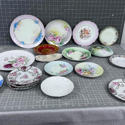 Hand Painted China Plates Mixed lot! 