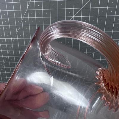 Pink Depression Glass: Pitcher, 3 glasses tumblers