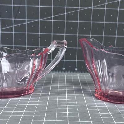 Pink Depression Glass: Cream & Sugar 