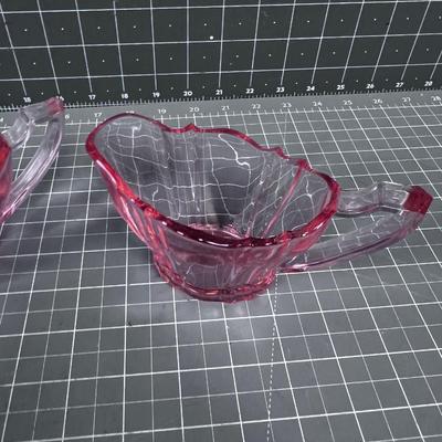 Pink Depression Glass: Cream & Sugar 