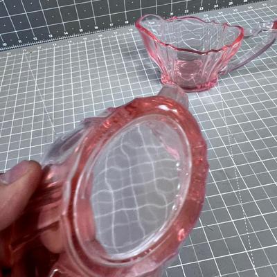Pink Depression Glass: Cream & Sugar 