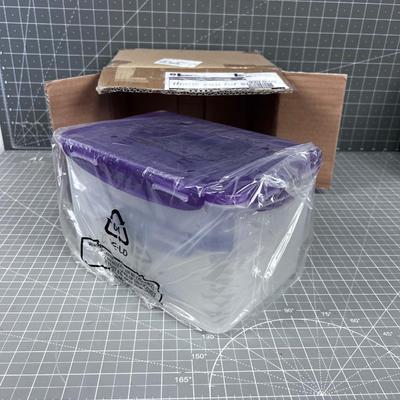 Lock-N-Lock 6 Piece Mini Storage Set in Plumb. Nested. NEW in the Box. 