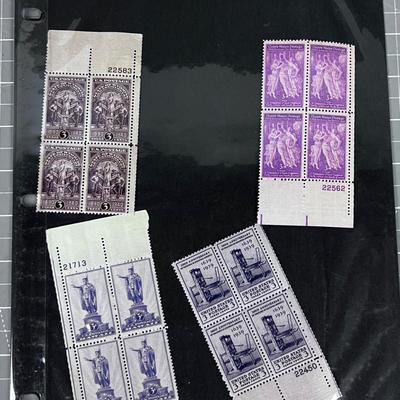 4 Small sheets of Stamps Vintage