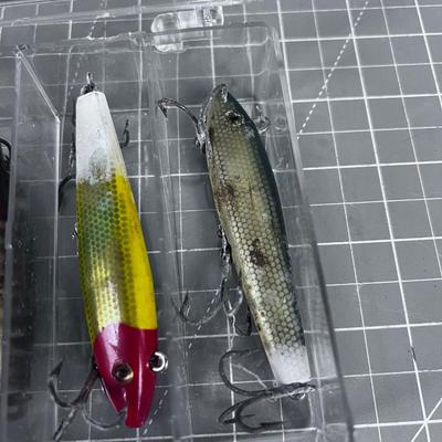 Tray full of Antique Fishing Lures 