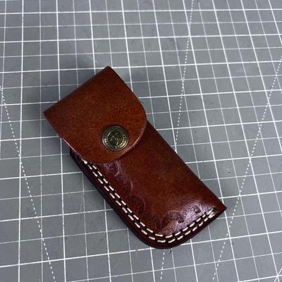 Vintage DAMASCUS Folding Knife with Sheath 