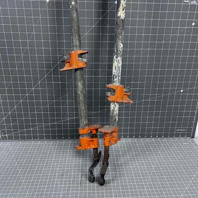 2 Pony Clamps 3/4" inch Pipe Bars