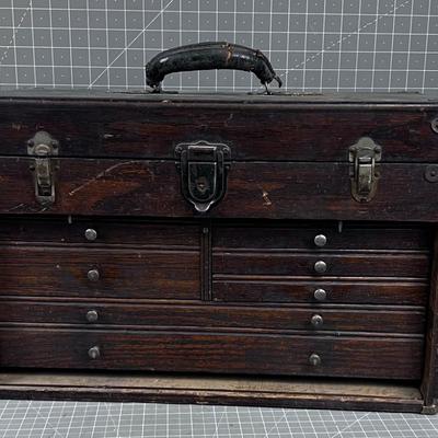 Antique Oak Machinist Tool Box