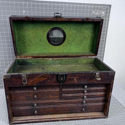 Antique Oak Machinist Tool Box