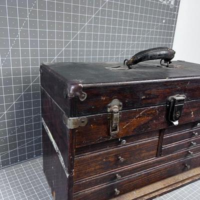 Antique Oak Machinist Tool Box