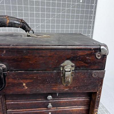 Antique Oak Machinist Tool Box