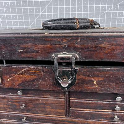 Antique Oak Machinist Tool Box