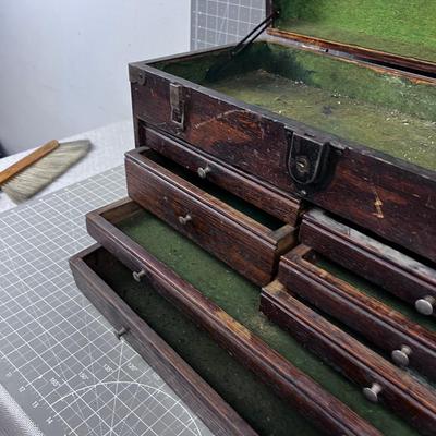 Antique Oak Machinist Tool Box