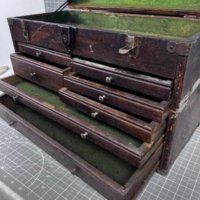 Antique Oak Machinist Tool Box