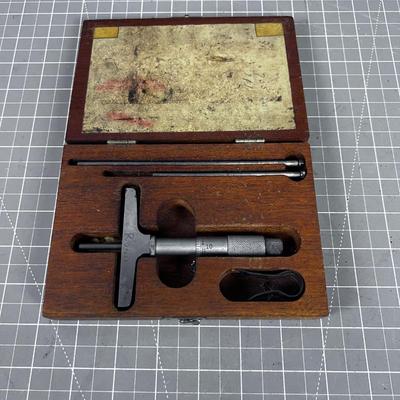 Lufkin No. 513 Depth Guage, In Wood Case