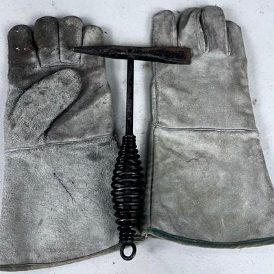 Welding Gloves and Hammer