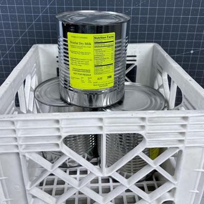 3 Cans of Non-Fat Dry Milk with Crate included